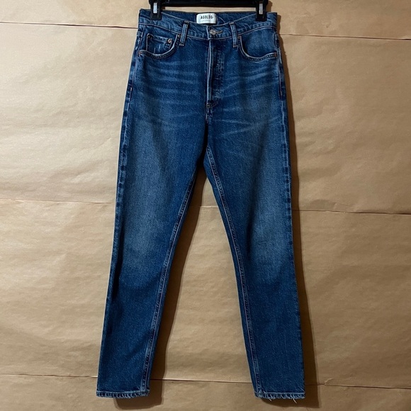 Agolde | Nico High Rise Slim Fit Jeans Limit Wash Denim Button Fly Size 25 - Picture 1 of 11